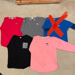 4 PINK Long Sleeve Shirts